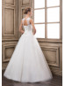 Illusion Neck Ivory Lace Tulle Keyhole Back Wedding Dress